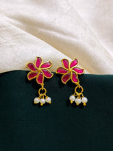 Ruby flower Kundan Earring - KE00123